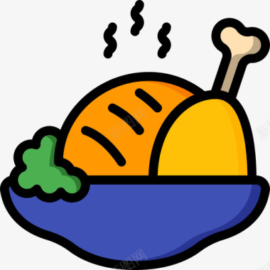 食物烧烤4线性颜色图标图标