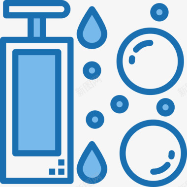 洗发水浴室27蓝色图标图标