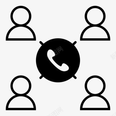 电话会议商务团体通话图标图标