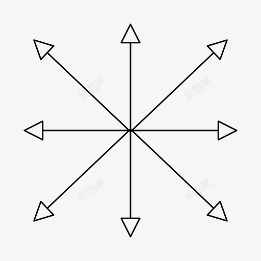 连接箭头中心图标svg_新图网 https://ixintu.com 中心 双头 方向 箭头 细线 连接