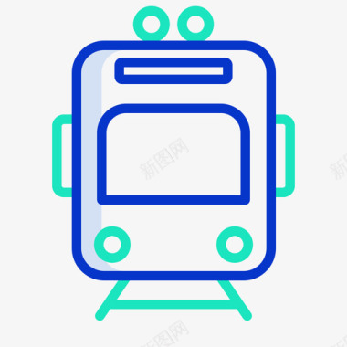地铁交通134轮廓颜色图标图标