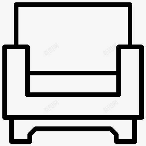 扶手椅沙发床休闲椅图标svg_新图网 https://ixintu.com 休闲椅 室内和建筑1 手肘椅 扶手椅 沙发床