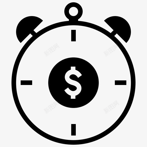 时间闹钟银行图标svg_新图网 https://ixintu.com 支付 时间 货币 金融 银行 银行和金融 闹钟