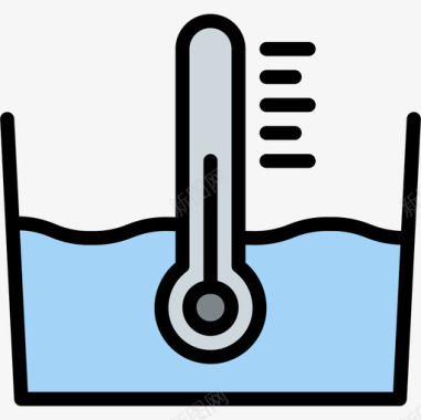 温度洗衣房18线性颜色图标图标