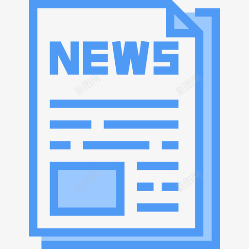 新闻报告2蓝色图标svg_新图网 https://ixintu.com 报告 新闻 蓝色