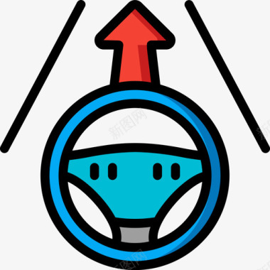 自动驾驶仪智能车3线性颜色图标图标