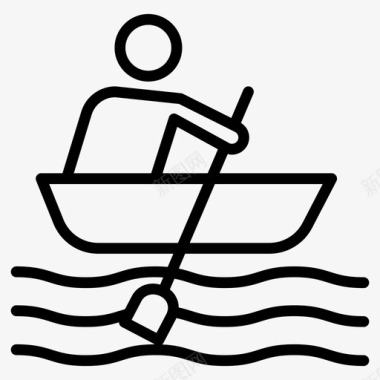 独木舟划船野营图标图标