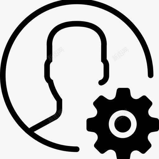 用户维护化身齿轮图标svg_新图网 https://ixintu.com 化身 用户 维护 设置 配置 齿轮