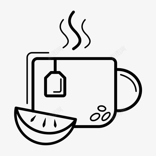 茶和柠檬饮料热图标svg_新图网 https://ixintu.com 咖啡 热 茶和柠檬 茶收集 茶袋 饮料