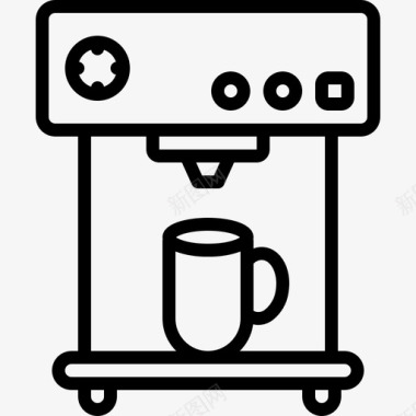 咖啡机早餐咖啡因图标图标