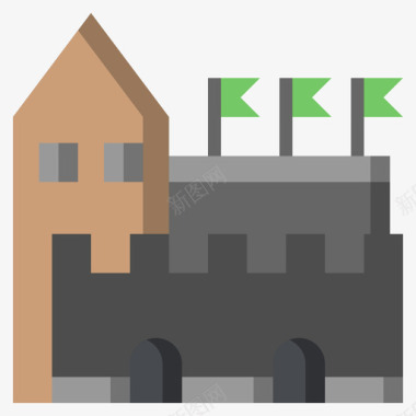 要塞建筑系列4公寓图标图标