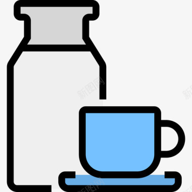 咖啡杯咖啡店业务2线性颜色图标图标