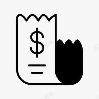 账单收据钱图标图标