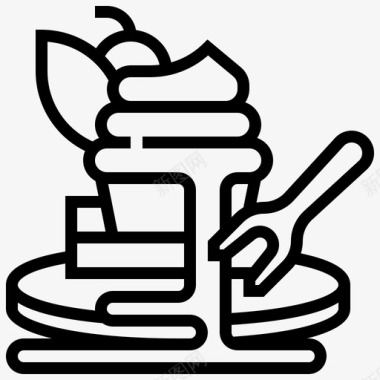 甜点餐厅112线性图标图标