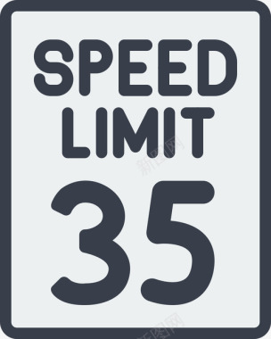 限速美国路标4平坦图标图标