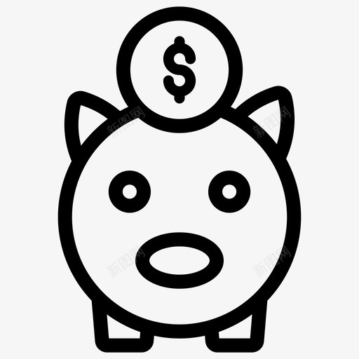 小猪钱箱存美元存钱图标svg_新图网 https://ixintu.com 商务 存钱 小猪 移动 美元 购物 贷款 钱箱 银行