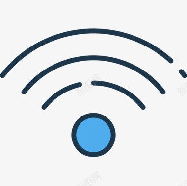 Wifi68技术线性彩色图标图标