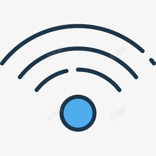 Wifi68技术线性彩色图标svg_新图网 https://ixintu.com 68技术 Wifi 线性彩色
