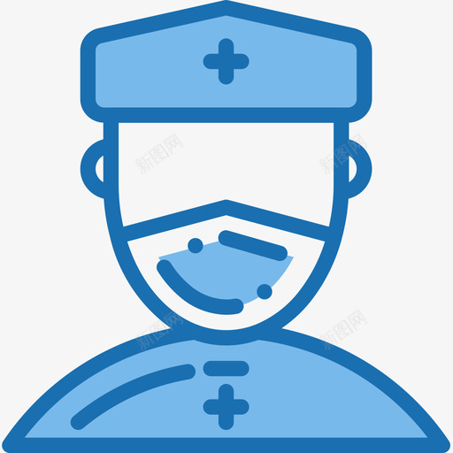 护士医疗和医院3蓝色图标svg_新图网 https://ixintu.com 医疗 医院 护士 蓝色