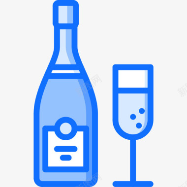 香槟47号酒吧蓝色图标图标