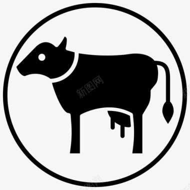 奶牛动物农场家畜图标图标