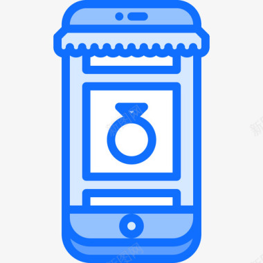 智能手机珠宝17蓝色图标图标