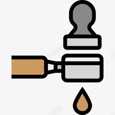 Portafilter咖啡店业务2线性颜色图标图标
