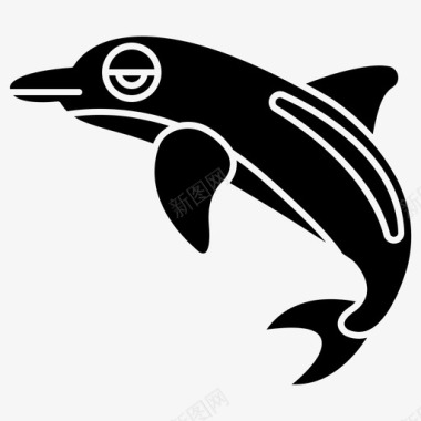 海豚水生智力图标图标