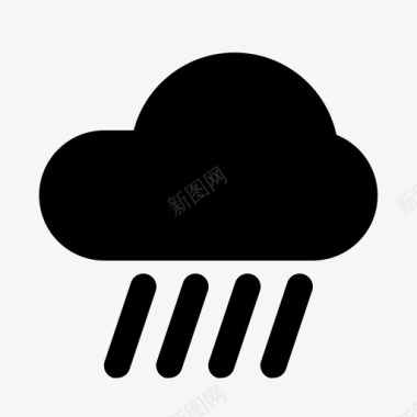 下雨阵雨天气字形v2图标图标