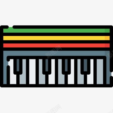 键盘雷鬼7线性颜色图标图标