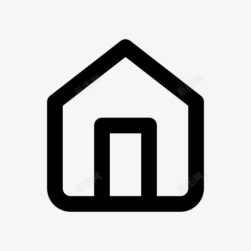 家房子基本用户界面圆形的线性图标svg_新图网 https://ixintu.com 图标 圆形 基本 形的 房子 用户界面 线性