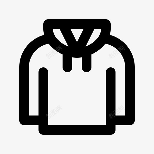 连帽衫衣服134线性图标svg_新图网 https://ixintu.com 线性 衣服134 连帽衫