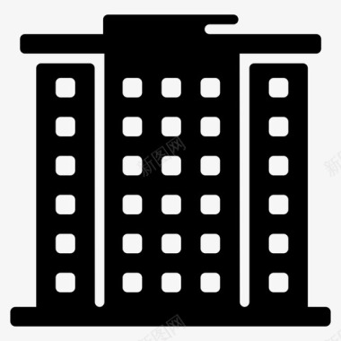 现代市政厅城市住宅商业建筑图标图标