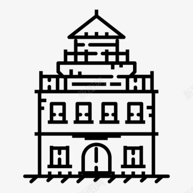 房屋建筑城市图标图标