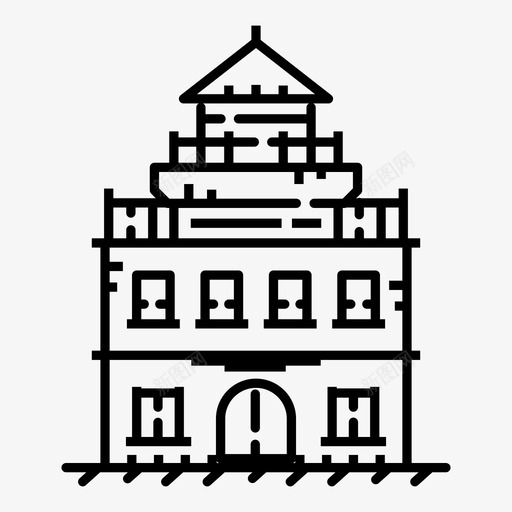 房屋建筑城市图标svg_新图网 https://ixintu.com 历史 历史城市中心 城市 城镇 建筑 房屋