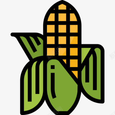 玉米农场19线性颜色图标图标