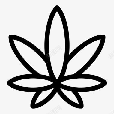 大麻毒品树叶图标图标