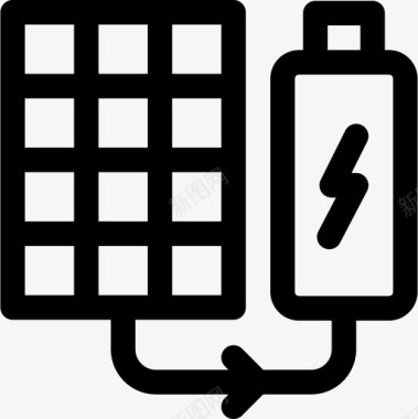 电池可持续能源30线性图标图标