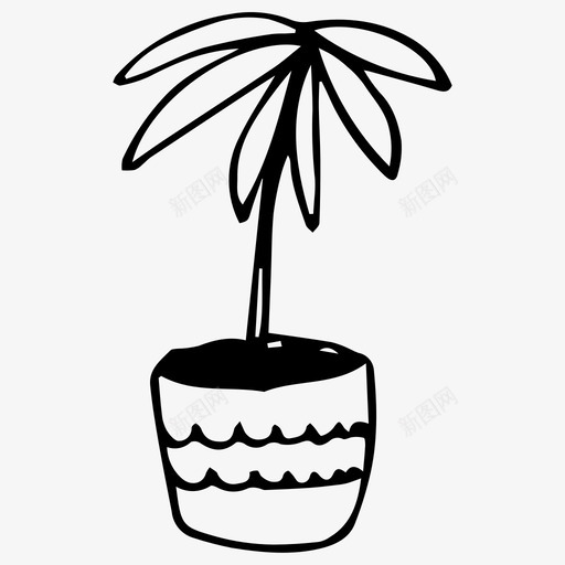 室内植物手绘盆栽图标svg_新图网 https://ixintu.com 室内植物 手绘 植物 盆栽 素描
