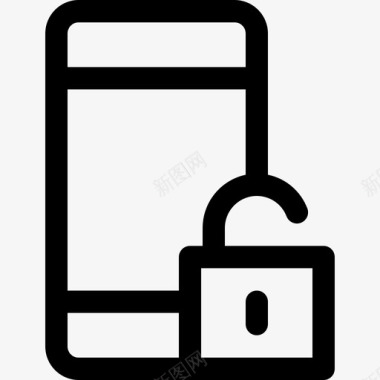 解锁网络犯罪线性图标图标