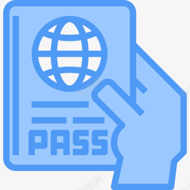 护照旅行195蓝色图标图标