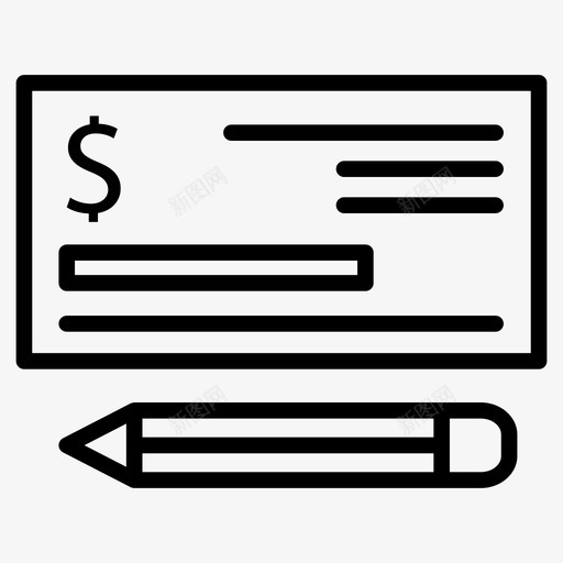 支票银行支付图标svg_新图网 https://ixintu.com 写 创业业务线符号 支付 支票 笔 银行