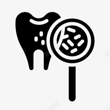 细菌牙科44固体图标图标