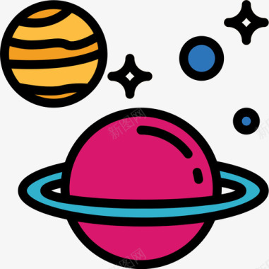 行星科学83线性颜色图标图标