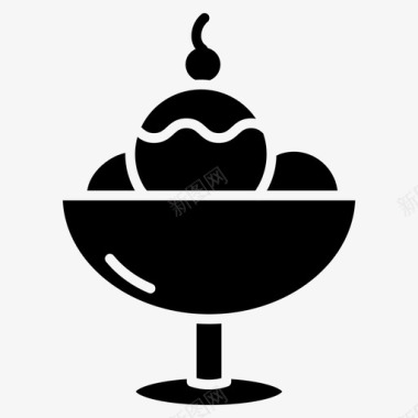 冰淇淋勺面包店咖啡馆图标图标