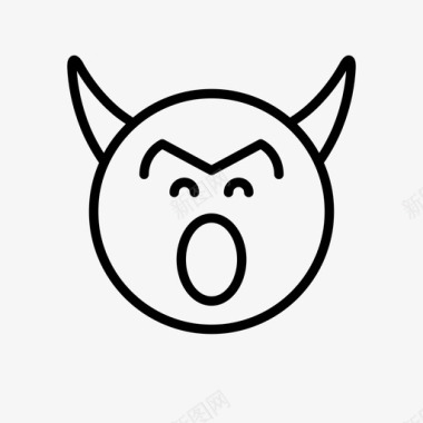恶魔表情恶魔表情线恶魔角图标图标