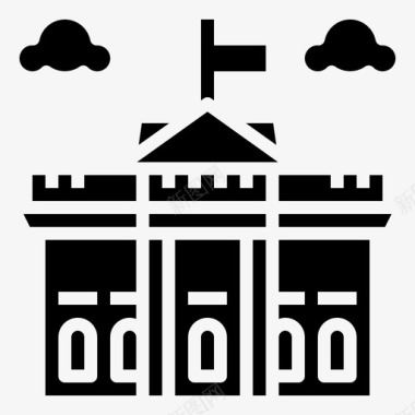 白宫世界地标1填充图标图标