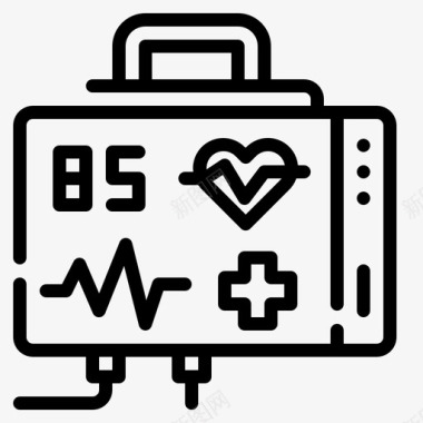 心率监护仪医学技术1线性图标图标
