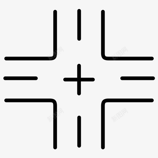 道路公路交通图标svg_新图网 https://ixintu.com 交通 位置 公路 加粗 地图 粗线 道路