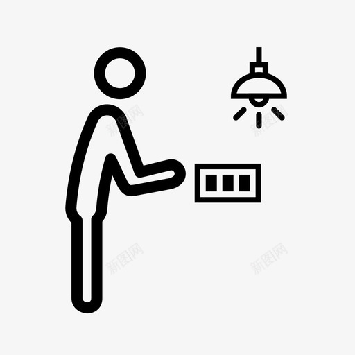 人行灯亮灯人图标svg_新图网 https://ixintu.com 人 人行灯亮 台灯 灯